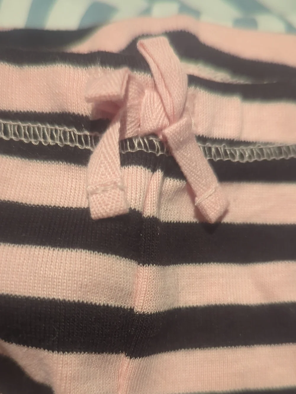 Striped Pink and Black Baby Leggings (3-6 Mo)